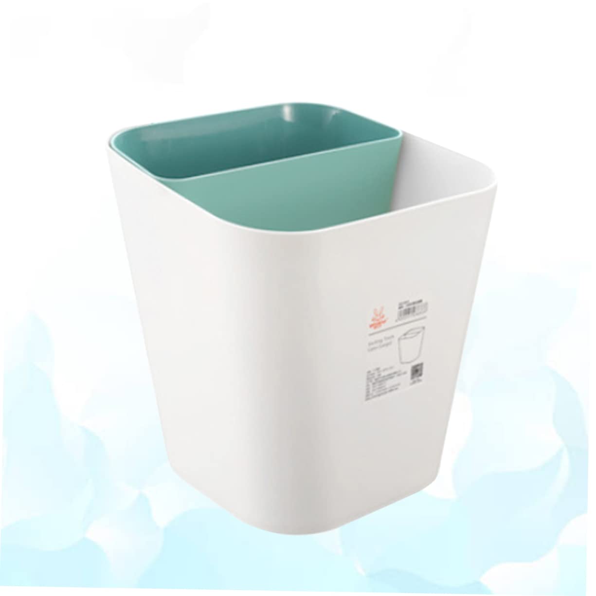 MAGICLULU Thickened Plastic Trash Can Dual-Use Wet and Dry Wastebasket for Home Kitchen Bathroom Green Garbage Container Lid Easy Sort Recycling Bin