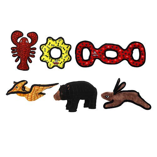 TUFFY -Worlds Tuffest Soft Dog Toy - Barnyard Rabbit -Squeakers - Multiple Layers Made Durable Strong Tough Interactive