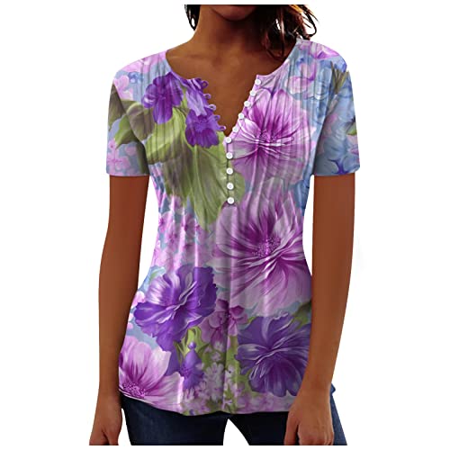 Shirts For Women Dressy Casual, Camo T Shirts For Women Work Blouses Light Pink Sweater Vest Women Purple High Low Blouse Frill Blouse Dressy Shirts For Men Summer Scoop Neck (Purple,4Xl) #TOP6