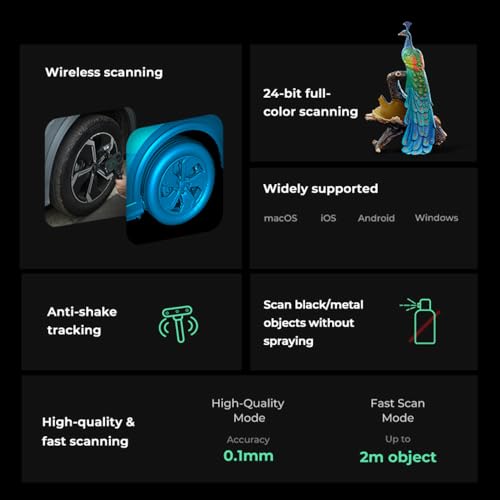 Daconovo Creality CR-Scan Ferret Pro Scanner 3D portátil e portátil Velocidade de digitalização de 3