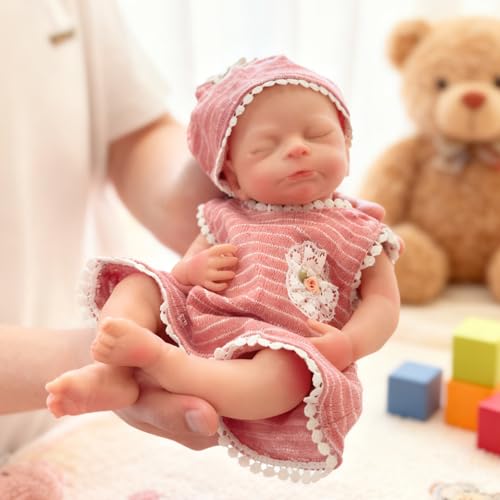 Muñeca de silicón realista de 13 pulgadas para niños 3+ miniatura 4