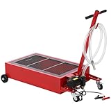 Garvee 20 Gallon Oil Drain Pan Oil Drain Tank with 12V Electric Pump, 76L Low Profile Oil Drain Pan, Oil Change Pan with T Foldable Hand and Wheels, 8FT Hose Oil Drain Cart for Car, SUV, Trucks