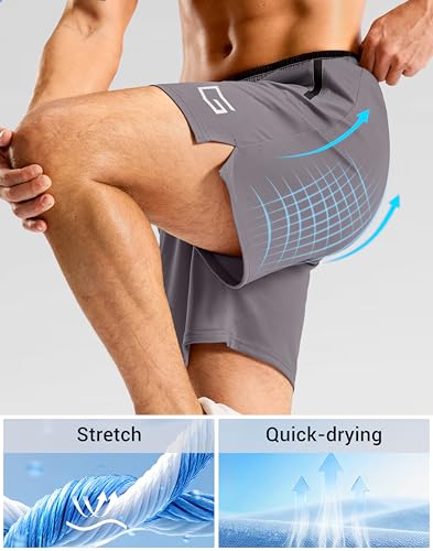 Image of G Gradual Men's Gym Workout Shorts Zipper Pockets 5 inch / 7 inch Quick Dry Breathable Runing Athletic Short for Men