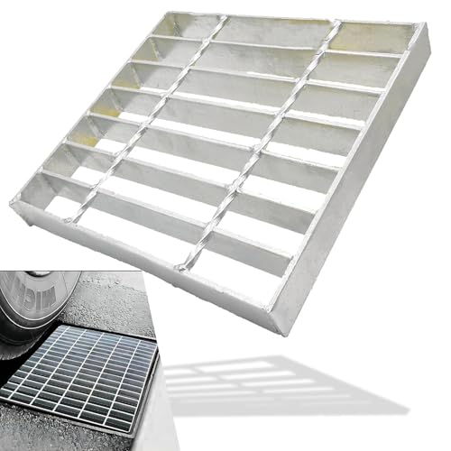 Image of Galvanized Steel Drain Grate, Driveway Channel Cover 9x9 in