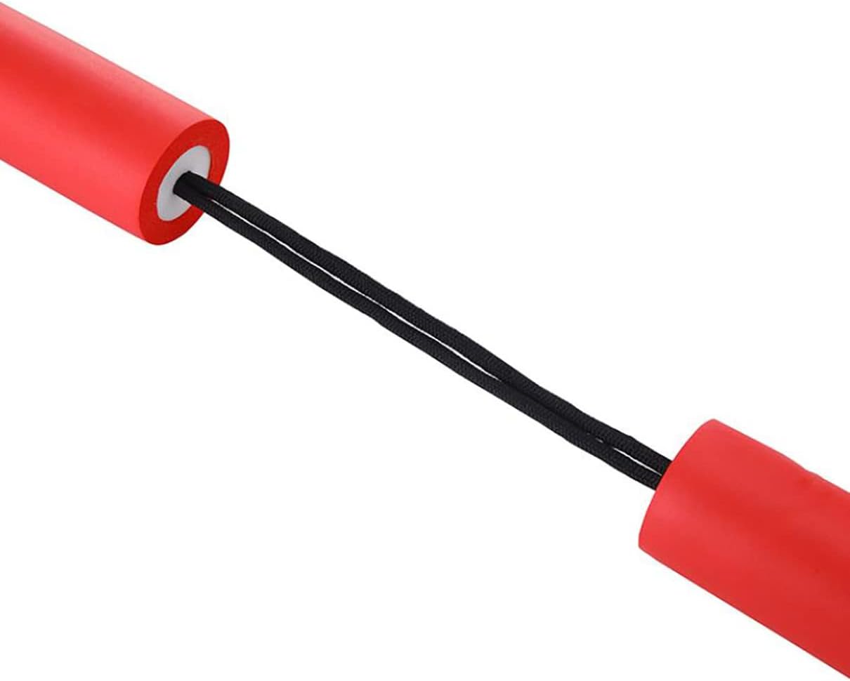 Jaswass Safe Foam Rubber Training Nunchakus Cord Nunchucks 2PCS for Kids Beginners Practice and Training (Red)
