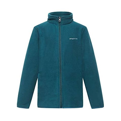 YINGJIELIDE Boy's Polar Fleece Jacket Kids Full-Zip Coat Soft Warm Outdoor Sweatshirt Avocado Green 11-12 Years Cover