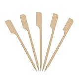 KingSeal Natural Green Bamboo Wood Paddle Picks, Skewers for Appetizers and Cocktails, 3.5 Inches - 2 Packs of 100 Per Pack
