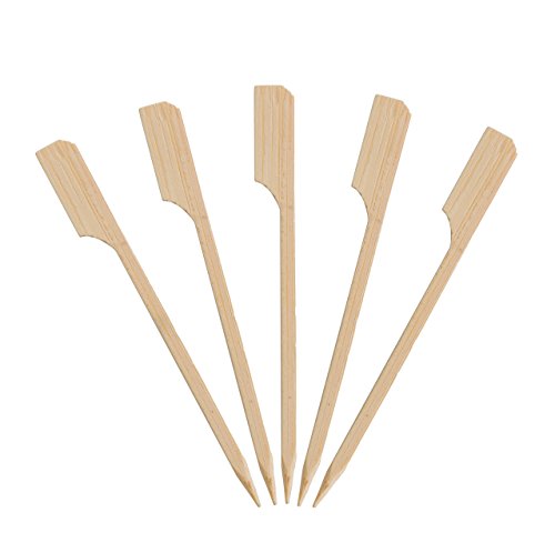 Kingseal Natural Green Bamboo Wood Paddle Picks, Skewers For Appetizers And Cocktails, 3.5 Inches - 2 Packs Of 100 Each (200 Count) #TOP26