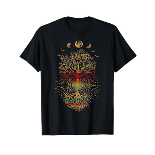 Phases of the Moon Retro 60's 70's Vibe Tree of Life T-Shirt