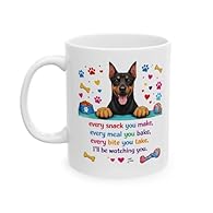 FUNNY DOG QUOTE: Features the hilarious phrase 'Every snack you make, every meal you bake, every bite you take, I'll be watching you' — perfect for dog lovers. FUNNY DESIGN: Adorned with a charming dog illustration surrounded by colourful paw prints,...
