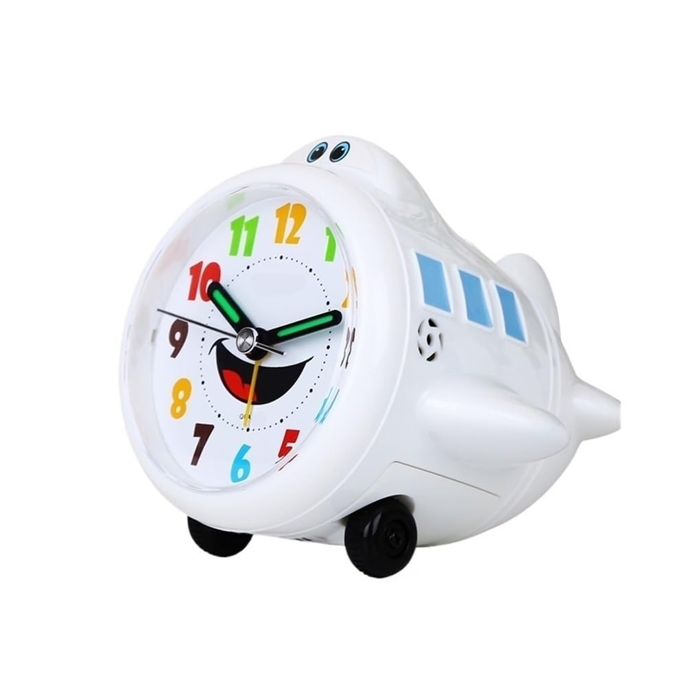 NIUHUAHUI Alarm Clock, Alarm Clock Silent Bedside Electronic Bedroom Luminous Creative Student Watch(White)