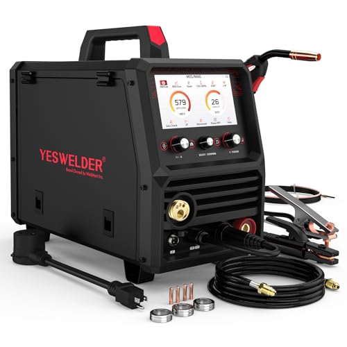 Image of YESWELDER Firstess SP200 MIG Welder, 7-Inch LCD Screen 6-In-1 MIG/Pulsed MIG/Flux Core/Lift TIG/Stick/Spool Gun Compatible, 110V/220V Dual Voltage 200Amp Multifunctional Aluminum Welding Machine