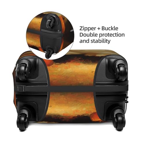 Family Of Cute Ghosts And Pumpkins Elastic Travel Luggage Covers Dustproof Scratch-Resistant Suitcase Protector Fit 22-24 Inch2