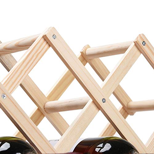 Soporte para botellas de vino plegable de madera 3 botellas miniatura 4
