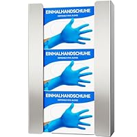 Edelstahl Handschuhhalter Wand (3 Boxen) – Gebürsteter Handschuhspender für Einweghandschuhe – Handschuhhalterung Wand für Nitril, Latex, Vinyl – Wandhalterung mit Schrauben oder Klebemontage