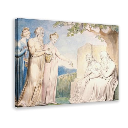 Impression sur toile Job Accepting Charity William Blake cadre suspendu 30,5x45,7 cm