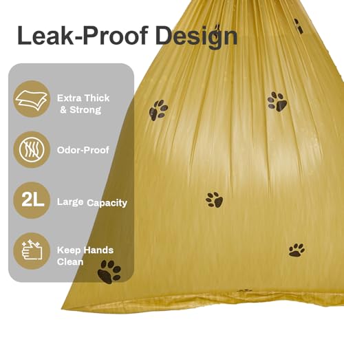 Image of Scented Dog Poop Bags With Dispenser, Strong and Leak-proof Waste Bags for Pets, 870 Count (58 Packs of 15), 13 Inch x 9 Inch (Khaki)