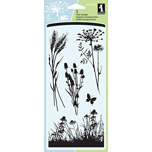 Inkadinkado Meadow Floral Clear Stamp Set, 5 pc