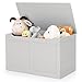Costzon Kids Wooden Toy Box, Children Storage Chest & Bench with Flip Top Lid, Hinges, Wooden Toy Chest Storage Organizer Large Trunk for Kids Room Playroom Nursery (Grey)