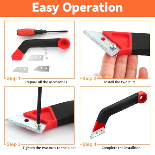 JIANGZHIB 10 Stück Fugenkratzer Fliesen, Praktischer Fliesenfugen Entfernen, Fugenentferner Werkzeug, Abgewinkelter Fugenreiniger mit 7 Ersatzklingen für Fliesenreinigung, Reinigung Badezimmer, Küche