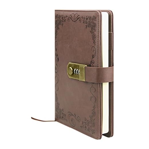 Clobeau Lockable Diary,Lockable Journal Notebook Diary Travel Book A5 Notebook with Lock Memo Secret Diary Writing Journal Sketchbook Notepad Daybook Memorybook Journal Password Notebook