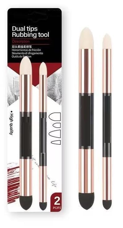 Premium 2Pcs Artist Blender Sponge Pen Dual Head Pencil Sketch Pen Brush Rubbing Sponge for Drawing Art Blender, Makeup Blender Drawing Blender Tool Reusable Soft Pastel Shades-image-27