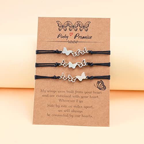 Fuqimanman2020 Best Friends Matching Bracelet Friendship 2/3 Heart Butterfly Bracelets Set Gift for BFF Friend Sister4