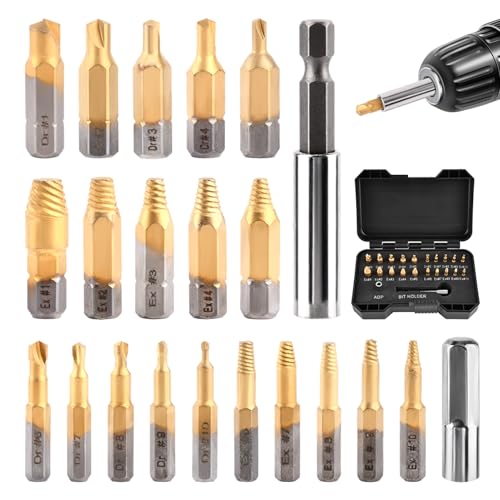 Qqnyjs 22373078 22 Pcs Damaged Screw Extractor Set Alloy Steel Screw Extractor Set Damaged Screw Extractor Set thumb #2