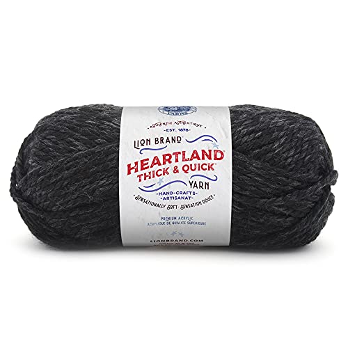 (1 Skein) Lion Brand Yarn Heartland Thick & Quick Bulky Yarn, Black Canyon