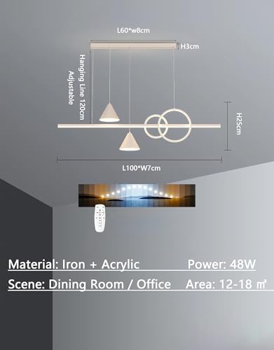 Suspension LED moderne avec télécommande pour ajuster la hauteur du plafond - 6