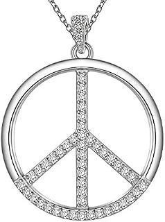 Besilver Astrological Symbol Necklace for Women Mens Pendant Sterling Silver/Gunmetal/18K Gold Plated/Eye of Evidence/Black Moon Cross/Pentagram/Peace Sign Necklace Wiccan Jewelry for Boys and Girls