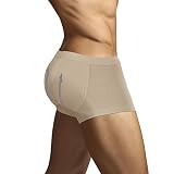 ARIUS Boxer avec Rembourrage Dorsal pour Augmenter Le Volume et la Taille des Fesses - Couleur Beige - sous-vêtements avec des tampons pour Les Hommes - Men's Padded Buttocks - Men's Shapewear (M)