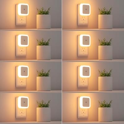 Sujeet Night Light, Night Lights Plug into Wall 8-Pack, Plug in Night Light, Dusk to Dawn Nightlight Led Night Light for Bedroom, Bathroom, Hallway Warm White