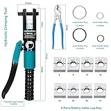 10-Ton Hydraulic Crimping Tool Kit with Cable Cutter & 9 Dies for 12 AWG to 2/0 AWG Battery Cables and 1/16" 1/8" 3/16" Stainless Steel Cable Railing Wire Rope Terminal Crimper - Image 2
