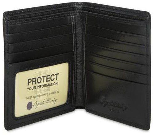 Sienna Collection ID Hipster Mens RFID Leather Wallet (Black)