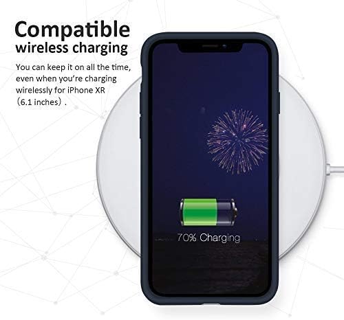 SURPHY Silicone Case Compatible with iPhone XR Case, Slim Liquid Silicone Protective Phone Case Cover (Full Body Thin Case with Microfiber Lining) Compatible with iPhone XR 6.1", Midnight Blue