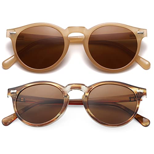 Image of Vintage Polarized Sunglasses for Men Women Round Retro Classic Fashion Eyewear UV400 Protection Sun Glasses