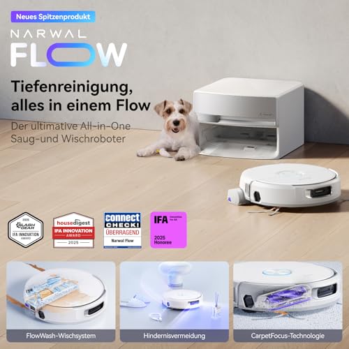 NARWAL Flow Saugroboter mit kompakter 28-cm-Basisstation und Track-Mopp – Ansicht 2