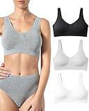 Risalti Reggiseno Senza Ferretto Bamboo Spalla Larga 3 pz - Bralette Donna Senza Cuciture ed Etichette, Reggiseno Donna in Viscosa Elasticizzata, Brassiere, Top Morbido, Intimo - Made in Italy