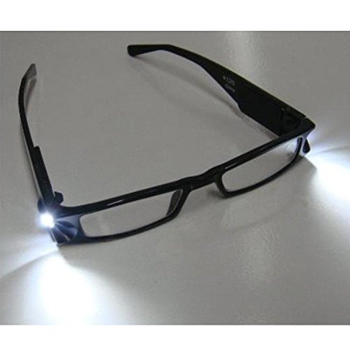 Preisvergleich Produktbild LED-Leselicht Brille Lesebrille,Unisex Modische Rahmen Brille Sehstärken