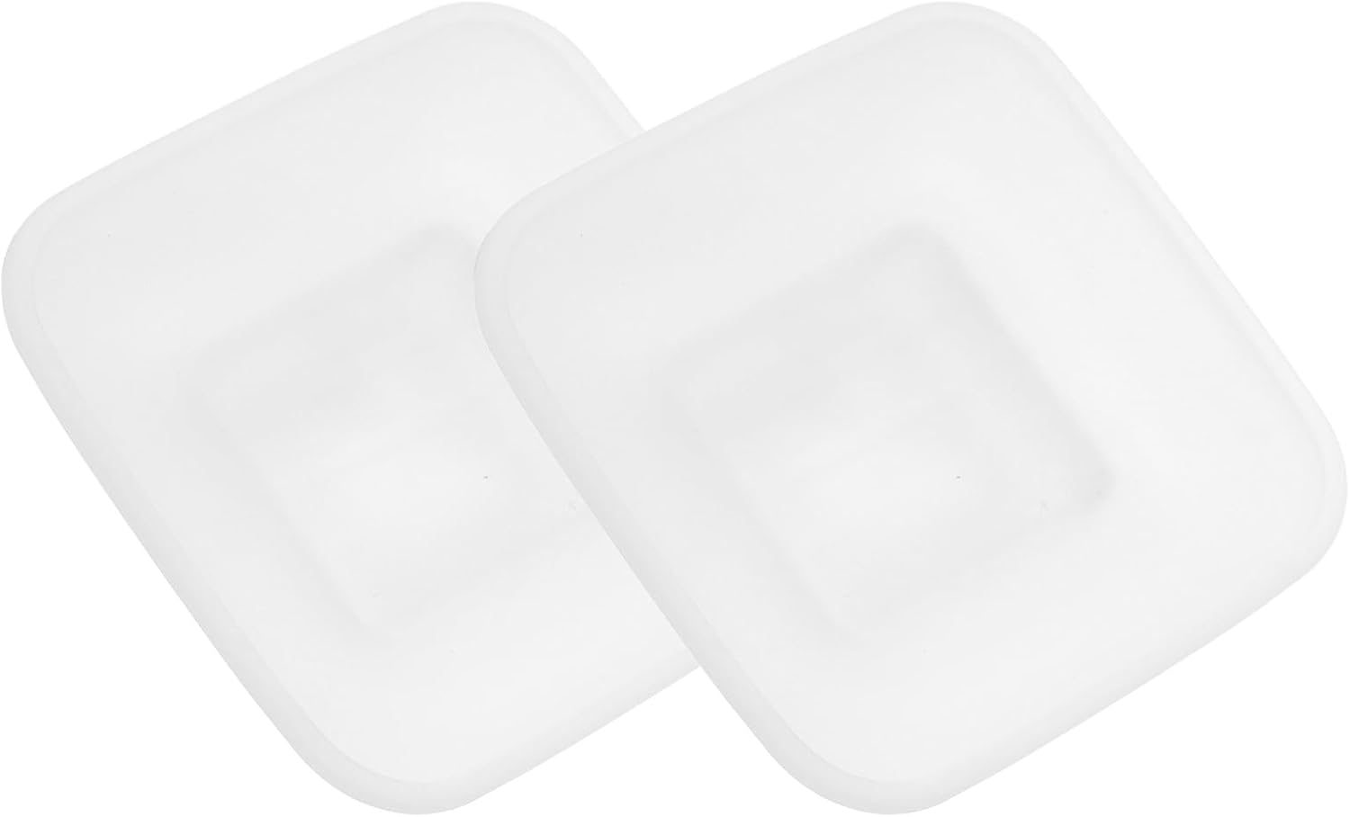 CHILDWEET 2pcs Glass Soap Dish for Bathroom and Kitchen, Small Square Vanity Soap Holder Tray with Anti-Slip Design for Household and Toilet Use