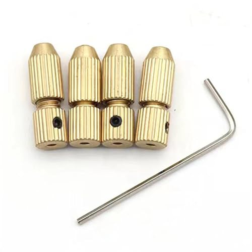 Portabrocas 5 unids/set mandril de taladro de latón 2,0mm agujero del eje abrazadera del eje del Motor de latón for Motor eléctrico taladro con eje herramienta adaptador de mandril Accesorios para Her