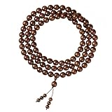 LWDXQQTX Pulsera de madera de sándalo natural, adornos de cuentas budistas de buena fortuna, regalo de meditación, oración excelente, Pequeño, Madera, Ámbar