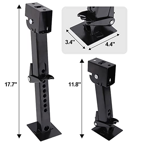 Image of Telescoping Trailer Stabilizer Jacks - Adjusts from 11.8 inch to 17.7 inch, Includes 11.8 inch Long Bar /Crank, 1000 lbs Capacity Each, Set of 2