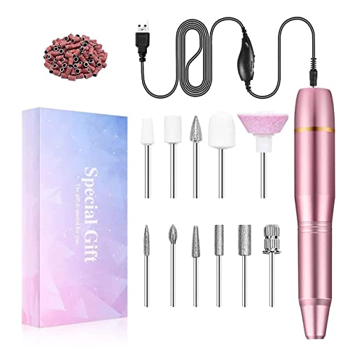 FOLAI Portable Electric Nail Drill, USB Manicure Pen Sander Polisher, Professional Compact Electrical Nail Files Electric Kit, Efile Nail Drills For Acrylic Nails, Manicure Pedicure Shape Nail Supply