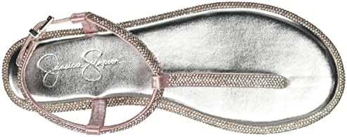 Jessica Simpson Women's Oliara T-Strap Sandal Flat, Sliver/Pink, 7 | Image 4