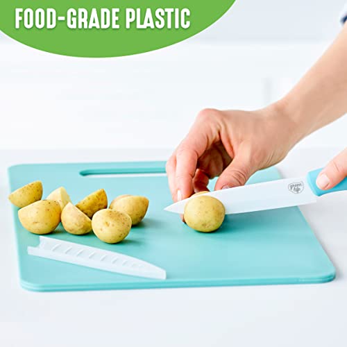 Greenlife 2 Piece Cutting Board Kitchen Set, Dishwasher Safe, Extra Durable, Turquoise, 13.6 X 9.5 X 0.4 Inches #TOP1