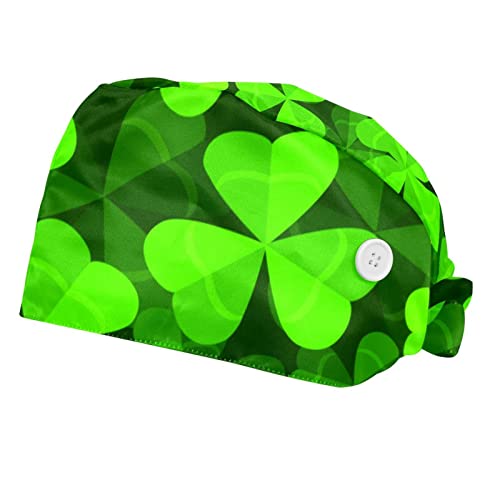 Chapeaux de travail avec bande anti-transpiration casquette unie motif trèfles pour adultes