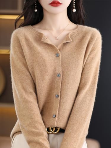 100% Merino Wool Sweaters Women's Fall Winter Warm Soft Knitted Crew Neck Cardigan Turtleneck Long Sleeves2
