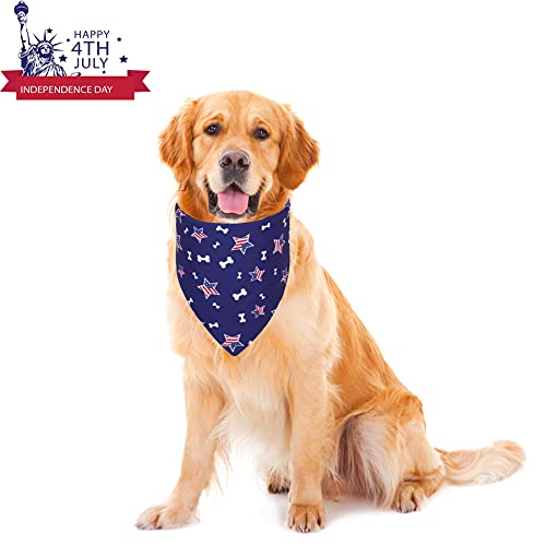 Ptdecor American Us Flag Dog Bandana 4Th Of July Dog Bandanas Reversible Triangle Bibs Scarf For Large And Extra Large Dogs (Style 2, X-Large) #TOP1
